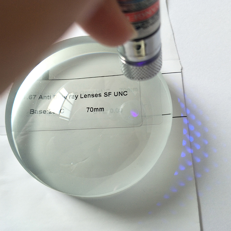 1,67 Polotovar s modrým blokem Single Vision Lens